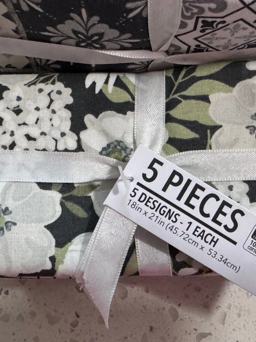 Quilt Pieces in Greens, Blacks, Grays and Creams Modern Farmhouse